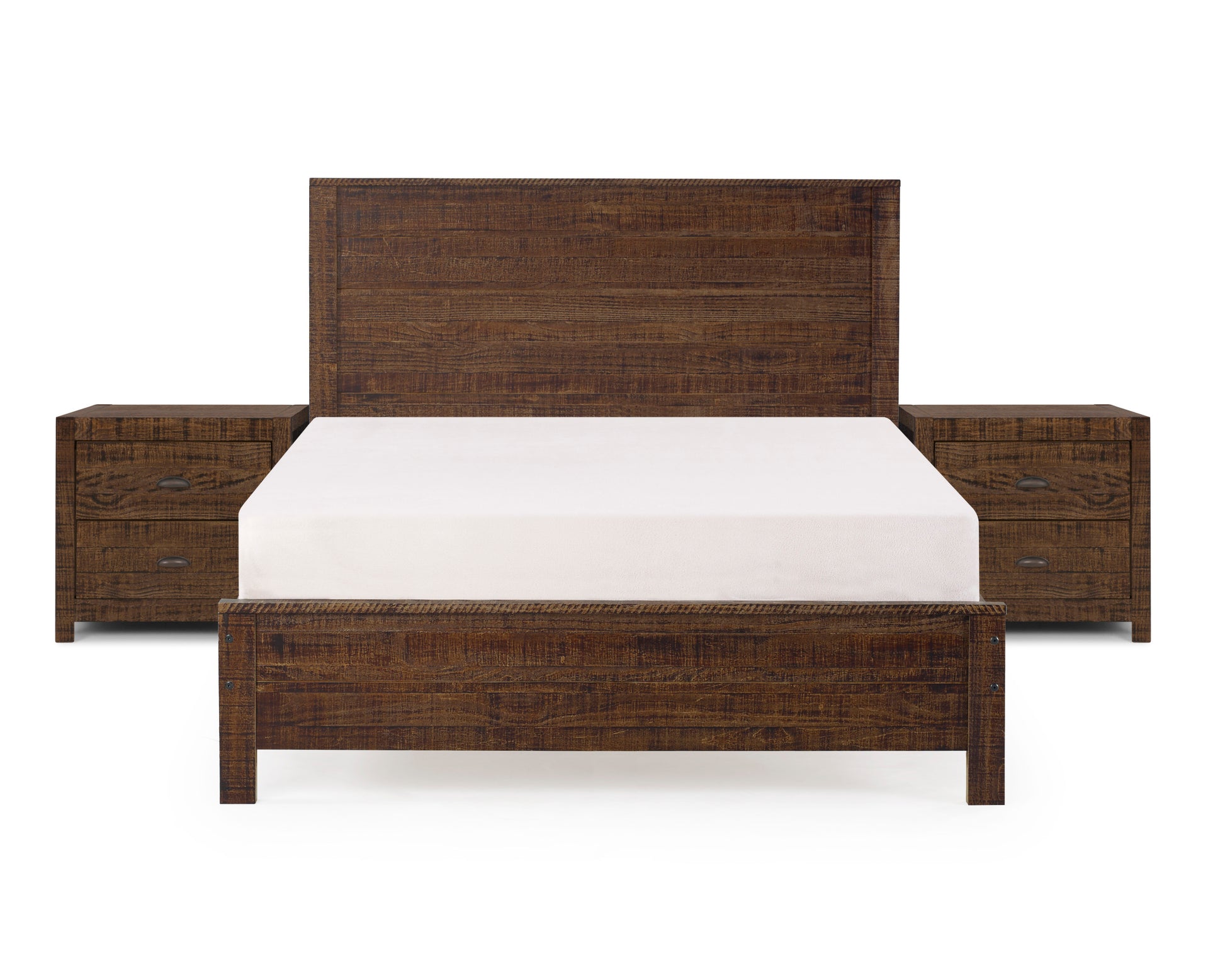 Albany 3 Piece Twin Bed Set, Heavy Duty Solid Wood Twin Size Bed Frame With Bedside Table Set Of 2, Espresso Espresso Solid Wood