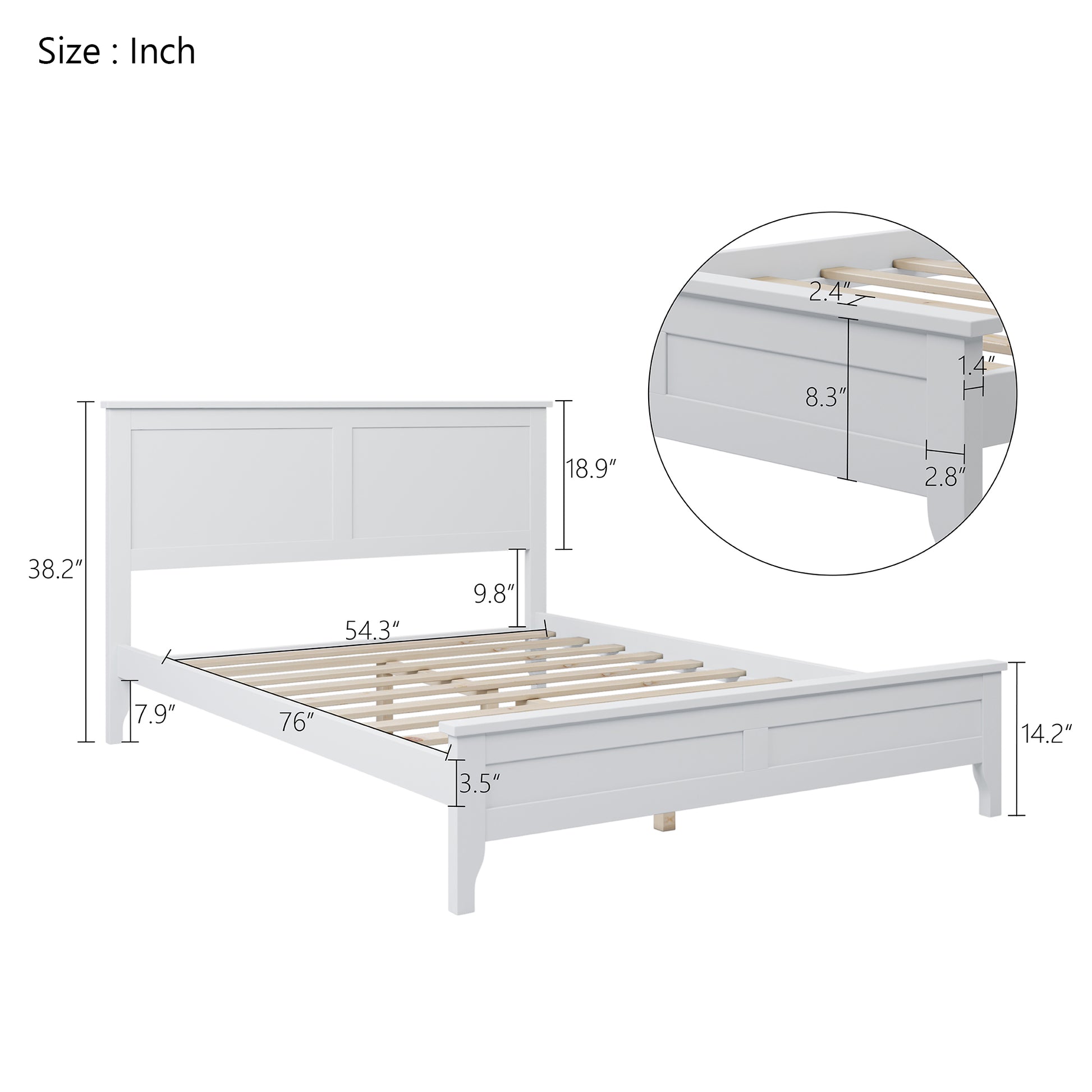 White Solid Wood 5 Pieces Full Bedroom Sets Bed Nightstand*2 Chest Dresser Old Sku:Bs515100Aak Full White 5 Piece Set Solid Wood