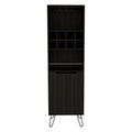 Thorndike 8 Bottle 2 Shelf Bar Cabinet Black Wengue Black Particle Board
