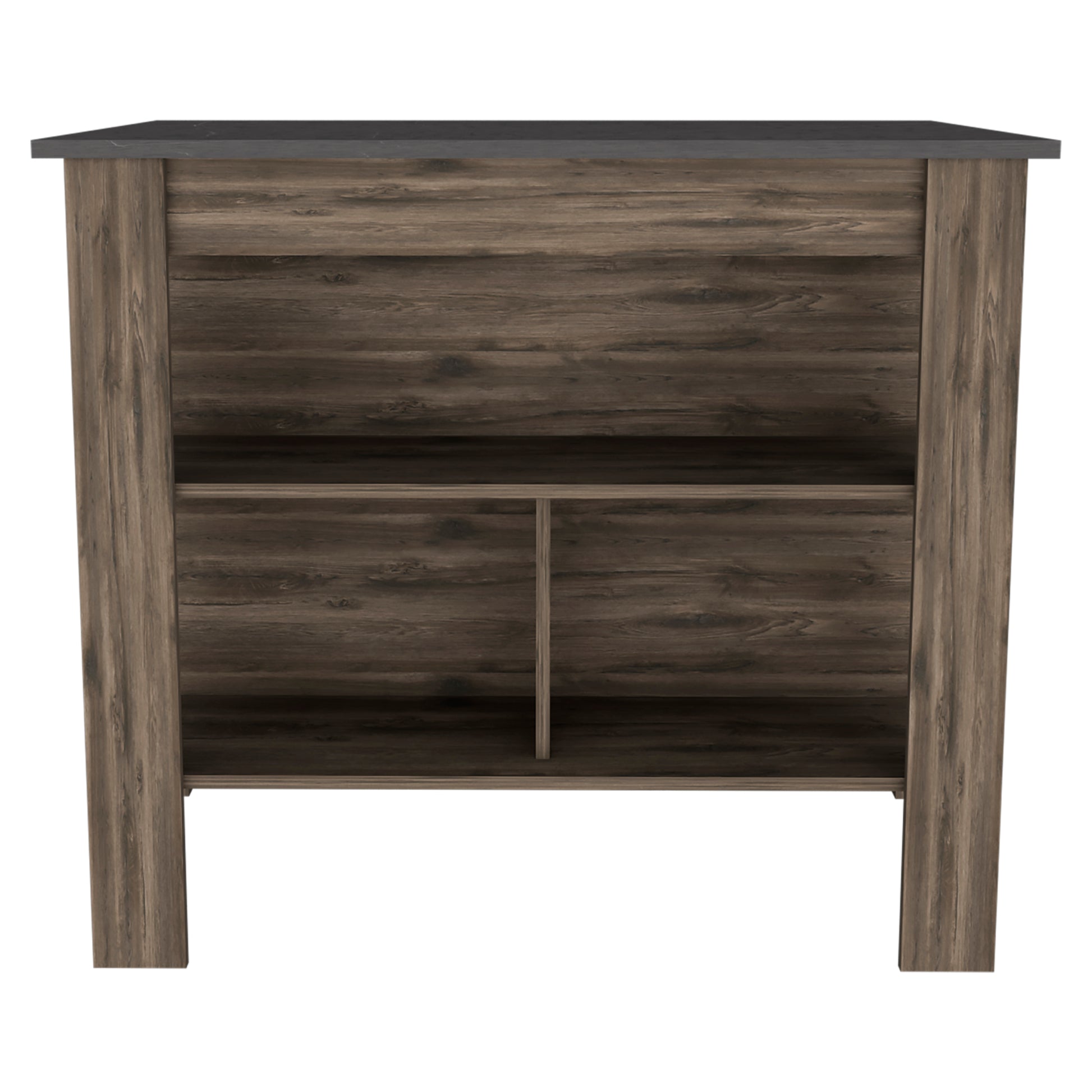 Rockaway 3 Shelf Kitchen Island Dark Brown And Onix Brown Particle Board