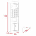 Smokey Oak 16 Bottle 1 Shelf Bar Cabinet Beige Particle Board