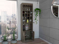 Smokey Oak 16 Bottle 1 Shelf Bar Cabinet Beige Particle Board