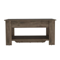 Karmen 1 Shelf Lid Top Storage Table Dark Brown Brown Particle Board