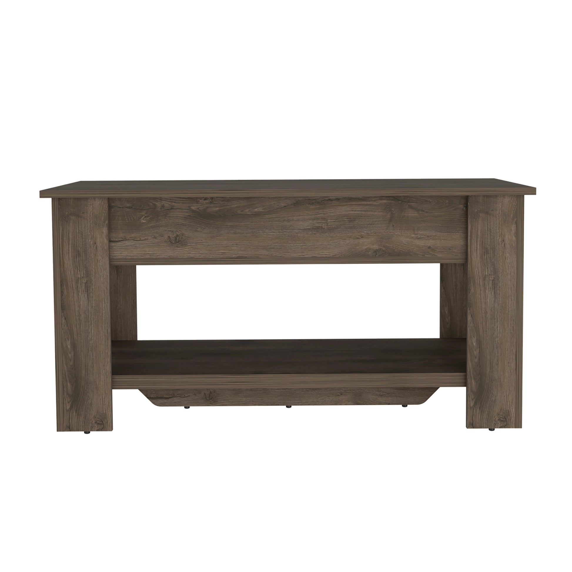 Karmen 1 Shelf Lid Top Storage Table Dark Brown Brown Particle Board