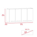 Stockton Rectangle Four Swing Doors Wall Cabinet Black Wengue Black Particle Board