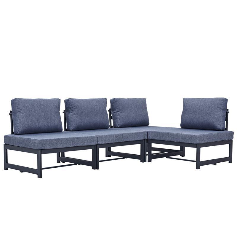 Sigle Sofa Blue Foam Aluminium