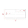 White 6 Drawer Rectangle Dresser White Particle Board