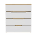 Lynbrook 4 Drawer Dresser White And Light Oak White Particle Board