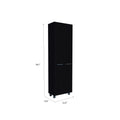 Nalani Rectangle Pantry Cabinet Black Wengue Black Particle Board