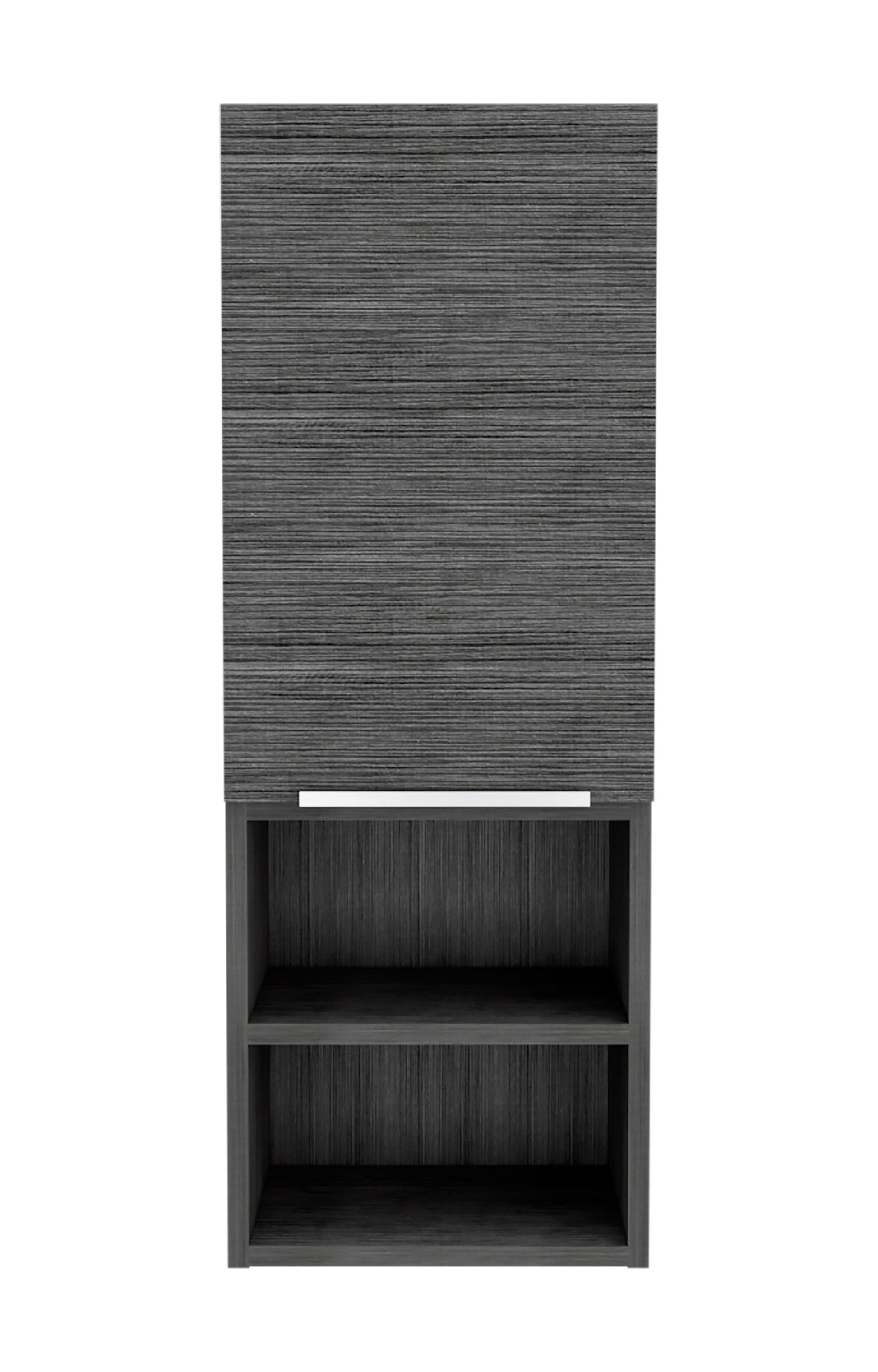 Smokey Oak Rectangle 2 Shelf Medicine Cabinet Gray Particle Board