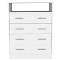 Dover 4 Drawer Rectangle Dresser White White Particle Board