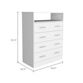 Dover 4 Drawer Rectangle Dresser White White Particle Board