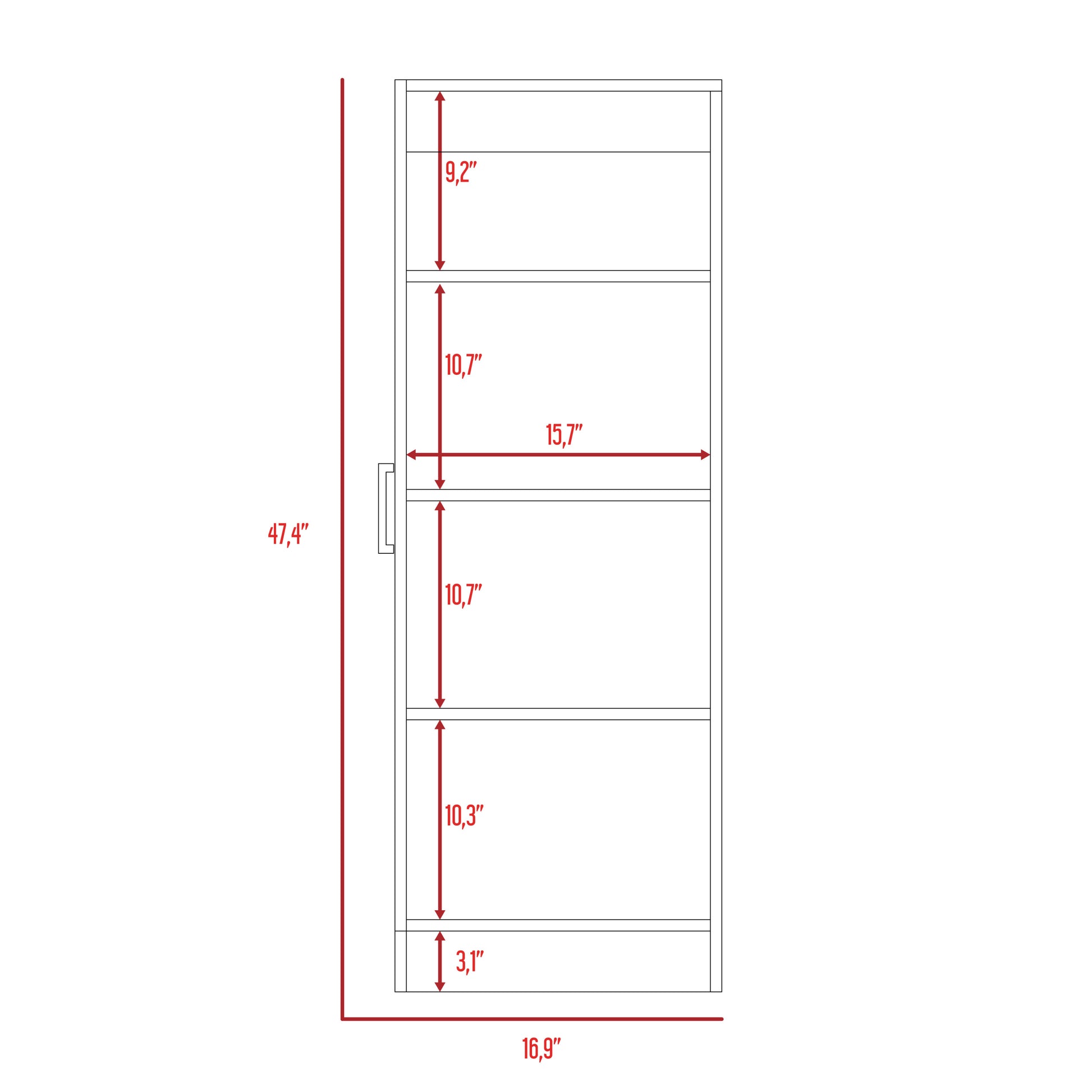 Richmond Rectangle Pantry Cabinet White White Particle Board