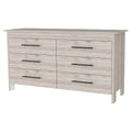 Southington 6 Drawer Rectangle Dresser Light Gray Light Gray Particle Board