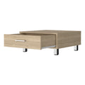 Light Pine 1 Drawer Rectangle Coffee Table Beige Particle Board