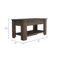 Karmen 1 Shelf Lid Top Storage Table Dark Brown Brown Particle Board