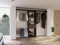 Calveston 1 Drawer 4 Shelf Closet System Dark Walnut Brown Particle Board