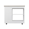 Holmeson 5 Shelf Kitchen Cart With Caster White And Dark Brown White Particle Board