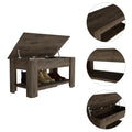 Karmen 1 Shelf Lid Top Storage Table Dark Brown Brown Particle Board