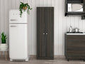 Buxton Rectangle 2 Door Storage Tall Cabinet Carbon Espresso And Black Wengue Brown Particle Board