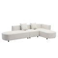 Luxury Modern Style Living Room Upholstery Sofa Beige Chenille