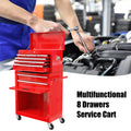 High Capacity Rolling Tool Chest With Wheels And Drawers, 8 Drawer Tool Storage Cabinet Red Red Steel
