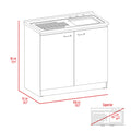 White And Light Oak Rectangle 2 Door Utility Sink And Cabinet Beige Particle Board