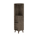 Dark Brown 1 Drawer 2 Shelf Corner Bar Cabinet Brown Particle Board