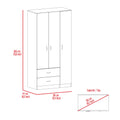 Rowaton 2 Drawer 3 Door Armoire Light Gray Light Gray Particle Board