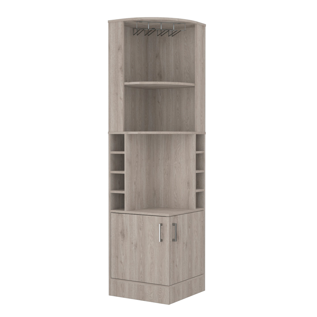 Light Gray 8 Bottle 2 Shelf Bar Cabinet Freestanding 5 Or More Shelves Light Gray Primary Living Space Shelves Included Particle Board