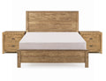 Albany 3 Piece Full Bed Set, Heavy Duty Solid Wood Full Size Bed Frame With Bedside Table Set Of 2, Walnut Walnut Solid Wood