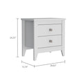 Windsor 2 Drawer Nightstand White White Particle Board