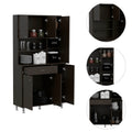 Tigard 1 Shelf 1 Drawer Pantry Cabinet Black Wengue Black Particle Board