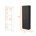Buxton Rectangle 2 Door Storage Tall Cabinet Black Wengue Black Particle Board