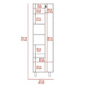 Halifax 2 Door Rectangle Closet Pantry Light Gray And White Beige Particle Board
