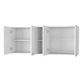 Menlo 59 Inch Four Swing Doors Wall Cabinet White White Particle Board