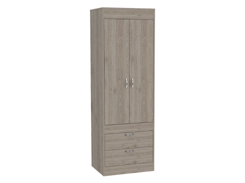 Light Gray 2 Drawer Armoire Light Gray Bedroom Particle Board