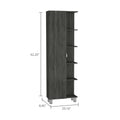 Smokey Oak 5 Shelf Linen Cabinet Gray Particle Board