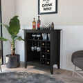 Canaan 6 Bottle 1 Drawer 1 Shelf Bar Cabinet Black Wengue Black Particle Board