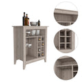 Canaan 6 Bottle 1 Drawer 1 Shelf Bar Cabinet Light Grey Light Gray Particle Board