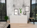 White 6 Drawer Rectangle Dresser White Particle Board