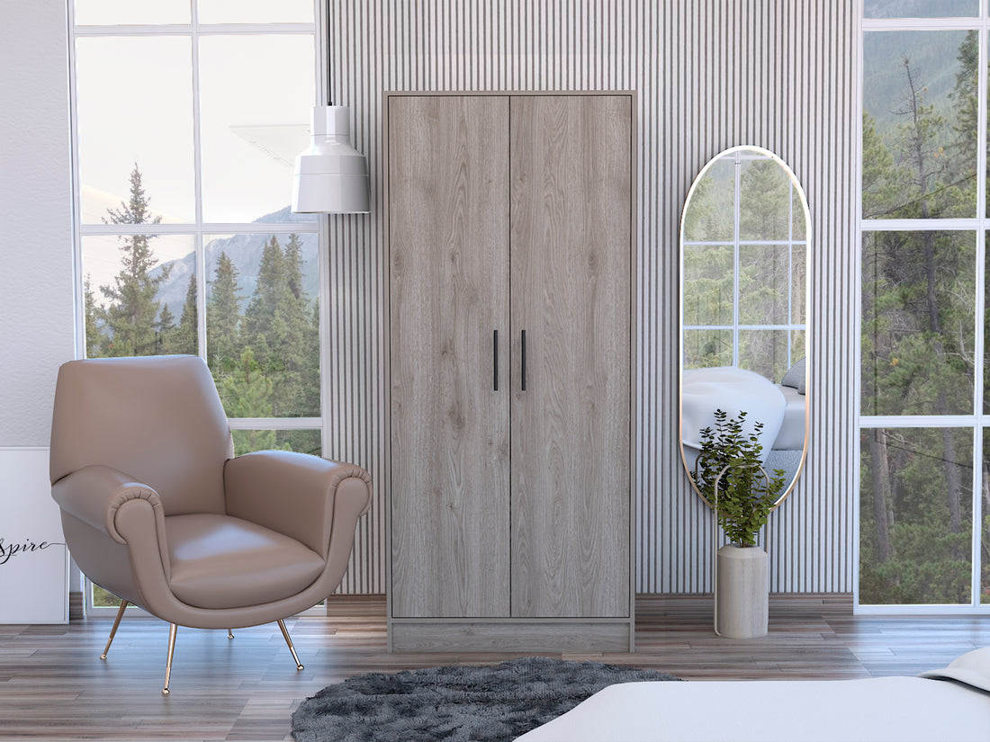 Conway Rectangle Armoire Light Gray Light Gray Particle Board