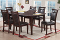 Dining Room Furniture Dark Brown Dining Table W Butterfly Leaf 6X Side Chairs Wooden Top 7Pc Set Rectangular Table Contemporary Dark Brown Dining Room Contemporary,Modern Rubber Wood