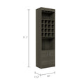 Smokey Oak 16 Bottle 1 Shelf Bar Cabinet Beige Particle Board