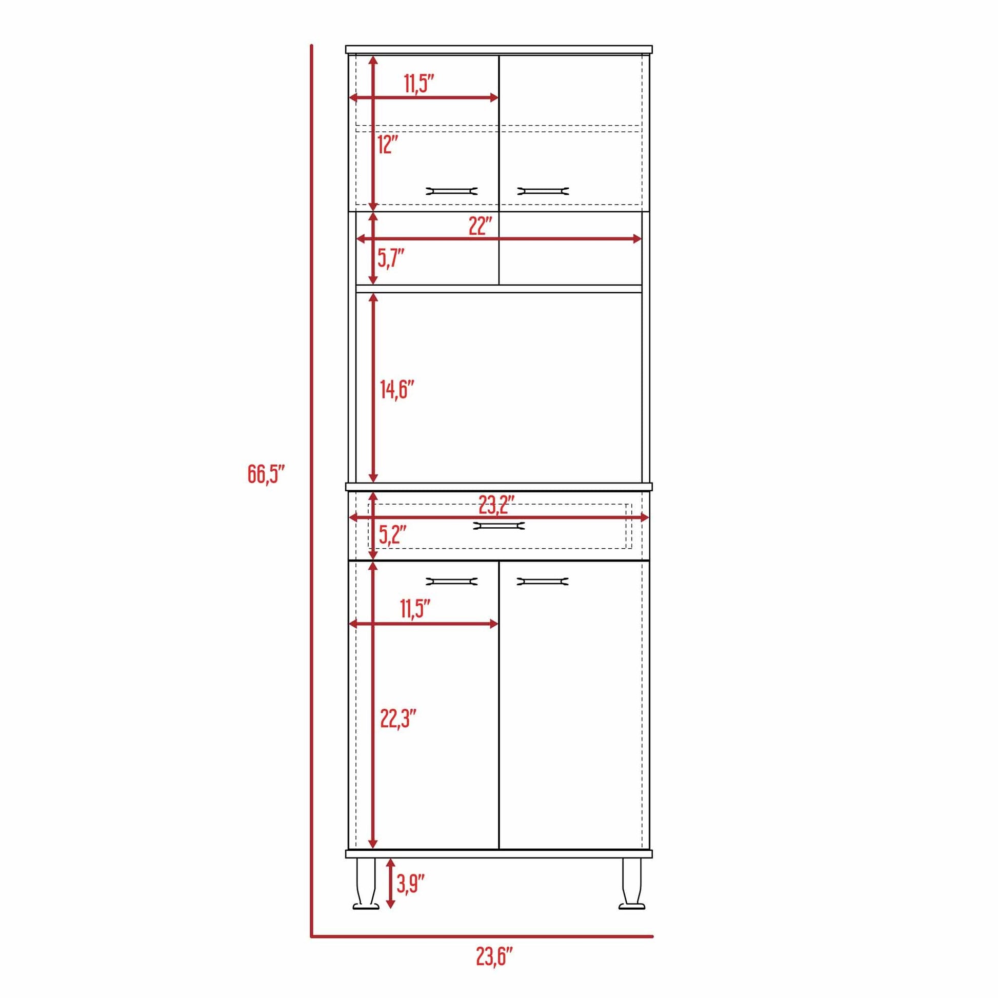 Santa Maria 1 Drawer 1 Shelf Area Pantry With Adjustable Metal Legs Black Wengue Black Particle Board