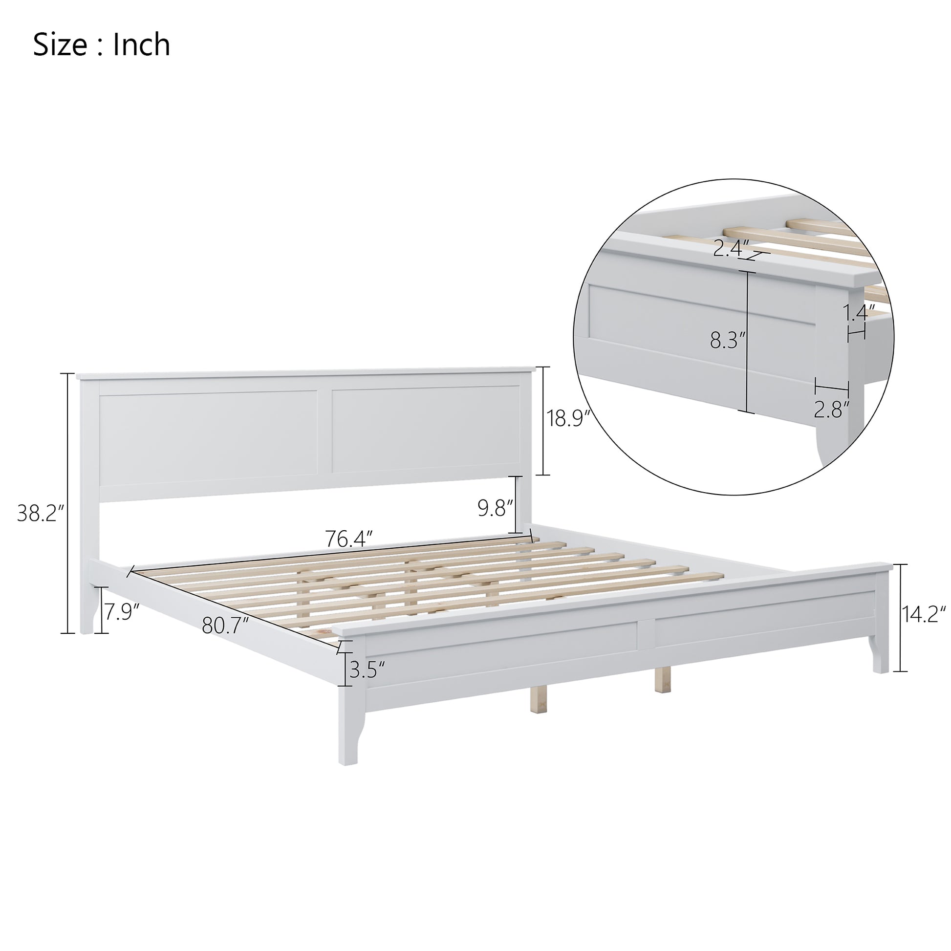 White Solid Wood 3 Pieces King Bedroom Sets Old Sku:Bs300026Aak King White 3 Piece Set Solid Wood