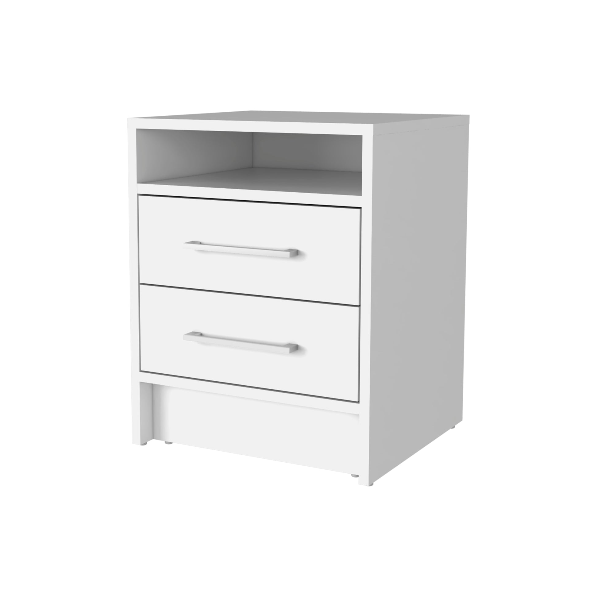 Rowley 2 Drawer 1 Shelf Rectangle Nightstand White White Particle Board