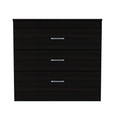 Bethage 3 Drawer Dresser Black Wengue Black Particle Board