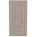 Rowaton 2 Drawer 3 Door Armoire Light Gray Light Gray Particle Board
