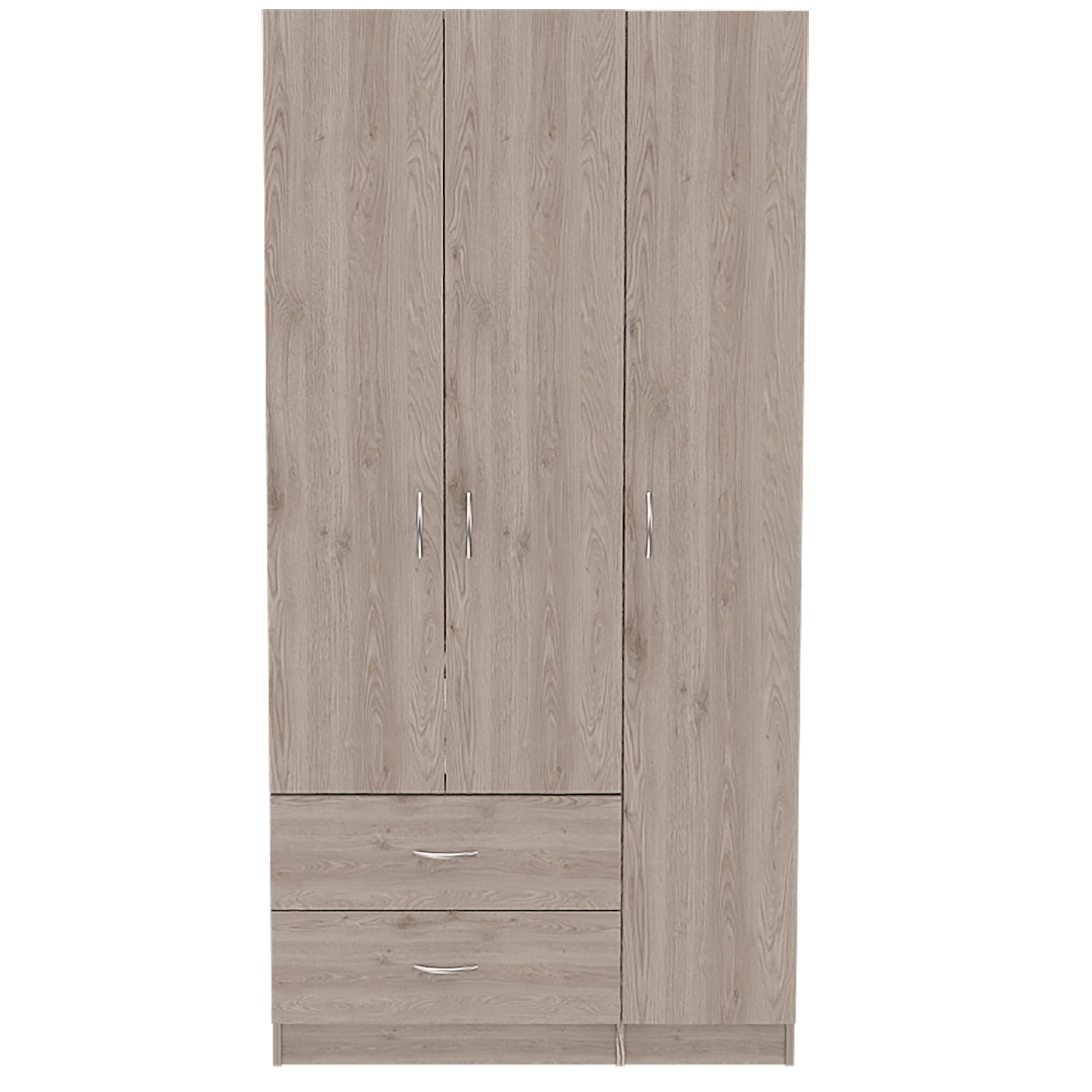 Rowaton 2 Drawer 3 Door Armoire Light Gray Light Gray Particle Board